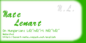 mate lenart business card